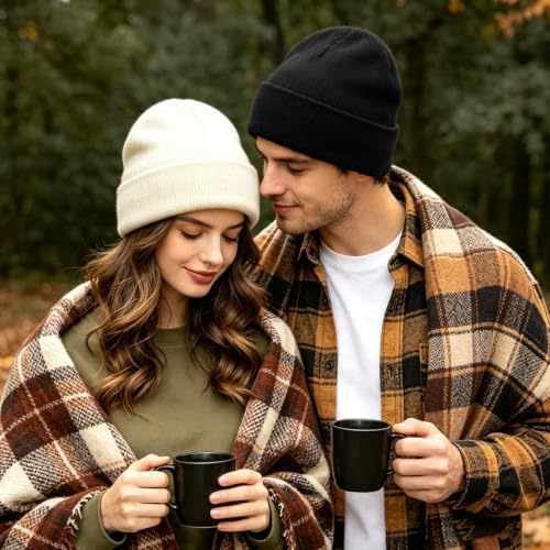Image of ZOORON Beanie for Women Men Ski Watch Cap Cuffed Plain Skull Knit Hat Soft Fisherman Winter Hat