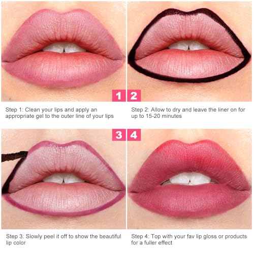 Image of Peel Off Lip Stain, Waterproof Transfer Resistant Matte Lip Liner, Long Lasting Rose Shade, Single Pack Lip Makeup Gift for Women (Rose, 1 Count(Pack of 1))