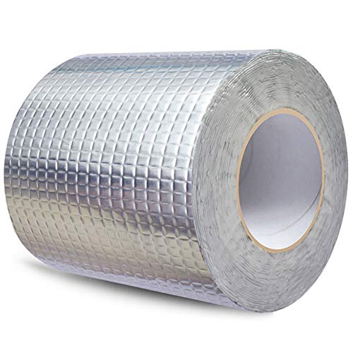 SSJY Cinta Adhesiva de Goma butílica de Papel de Aluminio de 5M,Impermeable,Impermeable para reparación de tuberías de Techo,Cinta Adhesiva de reparación de Cinta Adhesiva súper Fija Cover