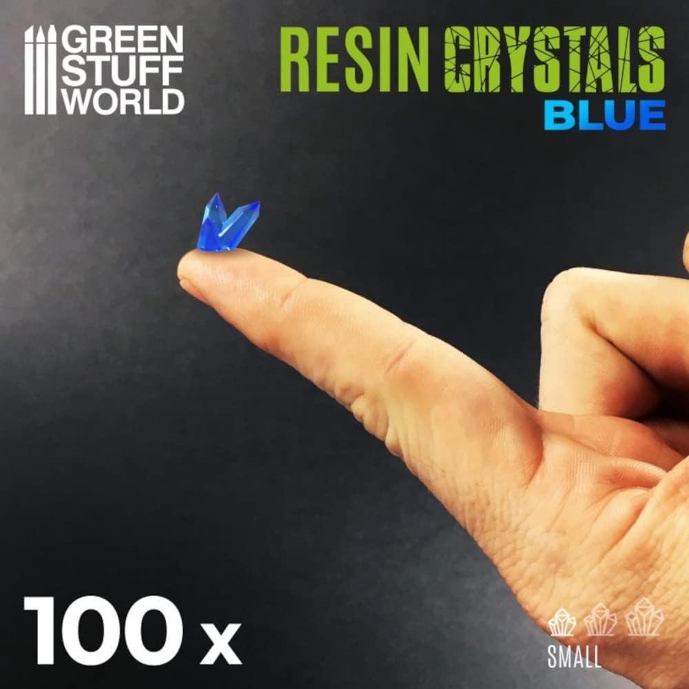 Green Stuff World GSWD-1282 Clear Resin Crystals, Blue, Small Size, 100 Pieces, Diorama Material
