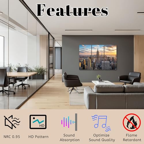 Paneles acústicos decorativos 6 piezas, absorción de sonido con adhesivo autoadherible para estudio musical miniatura 3