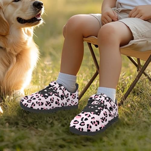 Kids Shoes, Boys Girls Sneakers Lightweight Athletic Walking/Running Tennis Shoes(Little Kid/Big Kid) Pink Leopard Pattern3