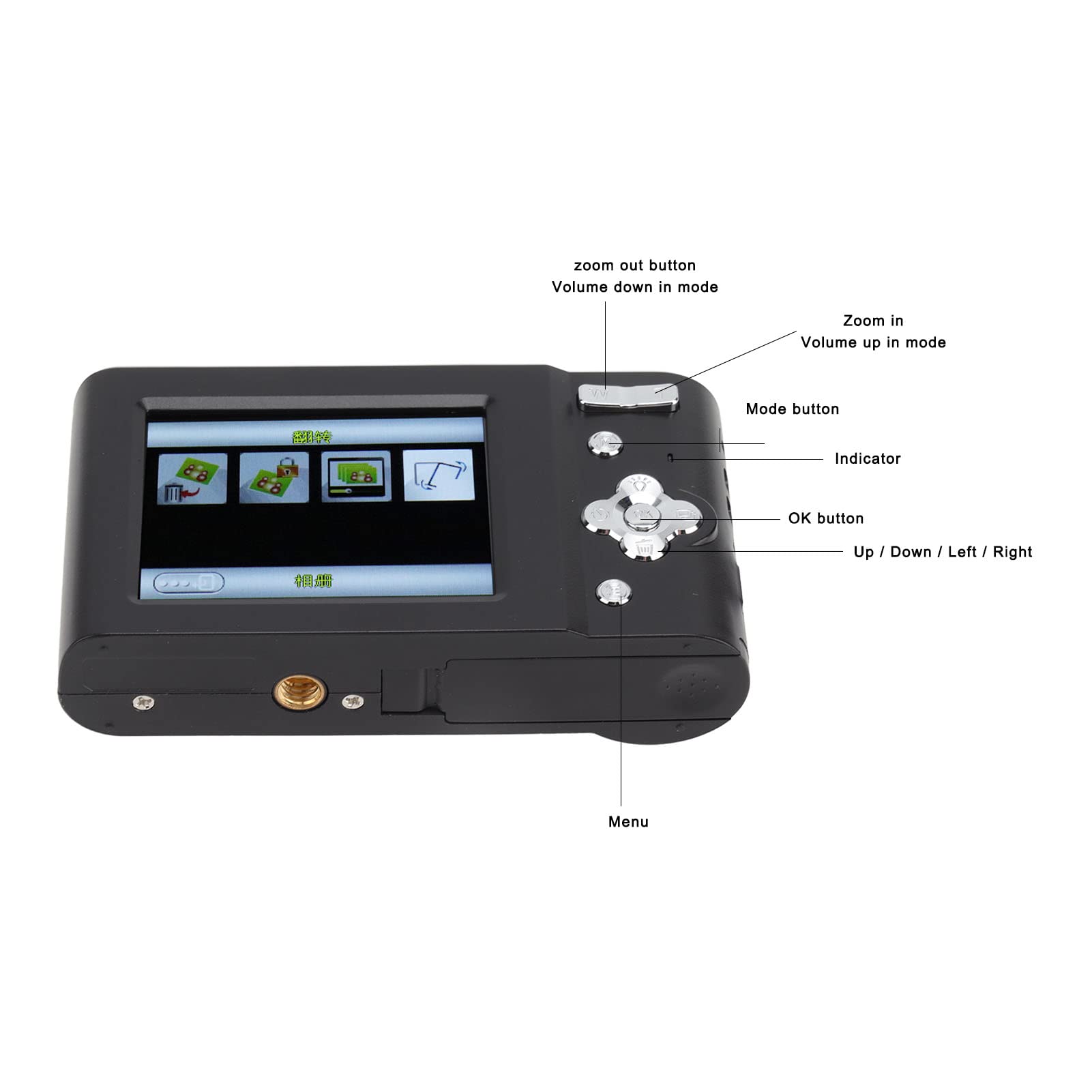 Aparat cyfrowy dla dzieci Czarny 44MP 1080 Poziom wejścia wideo CCD Odtwarzacz MP3 Automatyczne ustawianie ostrości Mały aparat cyfrowy dla ucznia