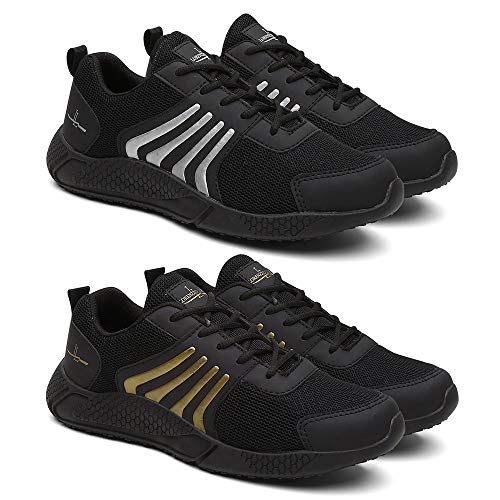 Tênis Masculino Running Caminhada Modelo Esportivo - Preto/Dourado - 42