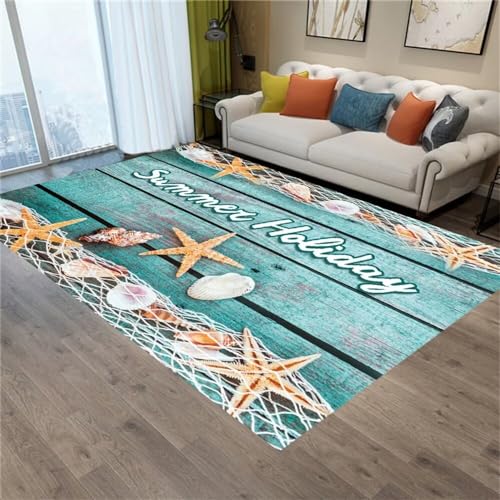 Kunsen 180X280CM Teppich Antirutsch Pads Moderne, Schlichte Wohnzimmerdekoration mit niedrigem Flor, schmutzabweisend und langlebig Langer Flur Blau Flickenteppich Küche Waschbar Rutsc