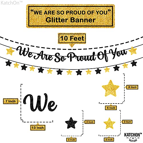 Image of Graduation Decorations 2026 - Glitter, 10 Feet, No DIY, We are So Proud of You Banner, Congrats Grad Banner for Class of 2026 | Congratulations Decor for 2026 Graduation Decorations - KatchOn
