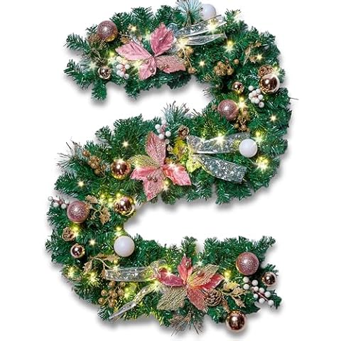 Joiedomi 6ft Pre-Lit Christmas Garland Cover
