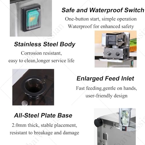 ShaiVrissian Picadora Automática De Cebolletas,Cortadora Eléctrica De Puerros,Motor De Alta Velocidad,Interruptor De Seguridad,Fácil De Limpiar,para Uso Intensivo En Cocina 2.3mm - imagen 5