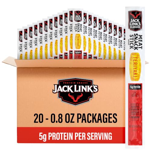 Jack Link's Classics Teriyaki Jerky Sticks - (20 Count) 0.8 oz | Made with Beef and Pork - Ready to Eat Real Meat Protein Snacks - 5g Protein per Serving - Sticks - image 1