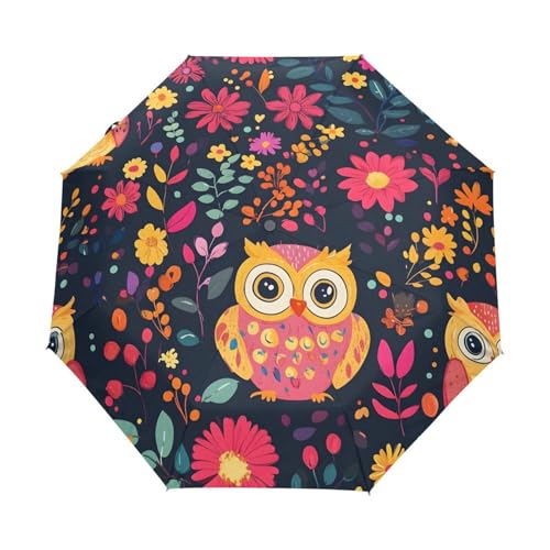 Parapluie pour femmes GAIREG compact automatique hibou mignon