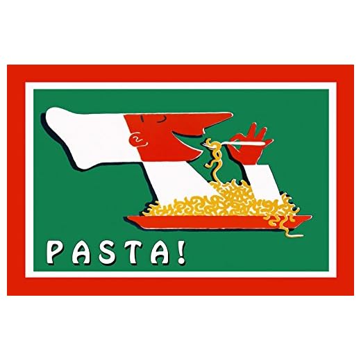 Cook Chef Eating Pasta Spaghetti Italian Food Italy Vintage Poster Repro 20" X 30" Image Size. We Have Other Sizes Available!