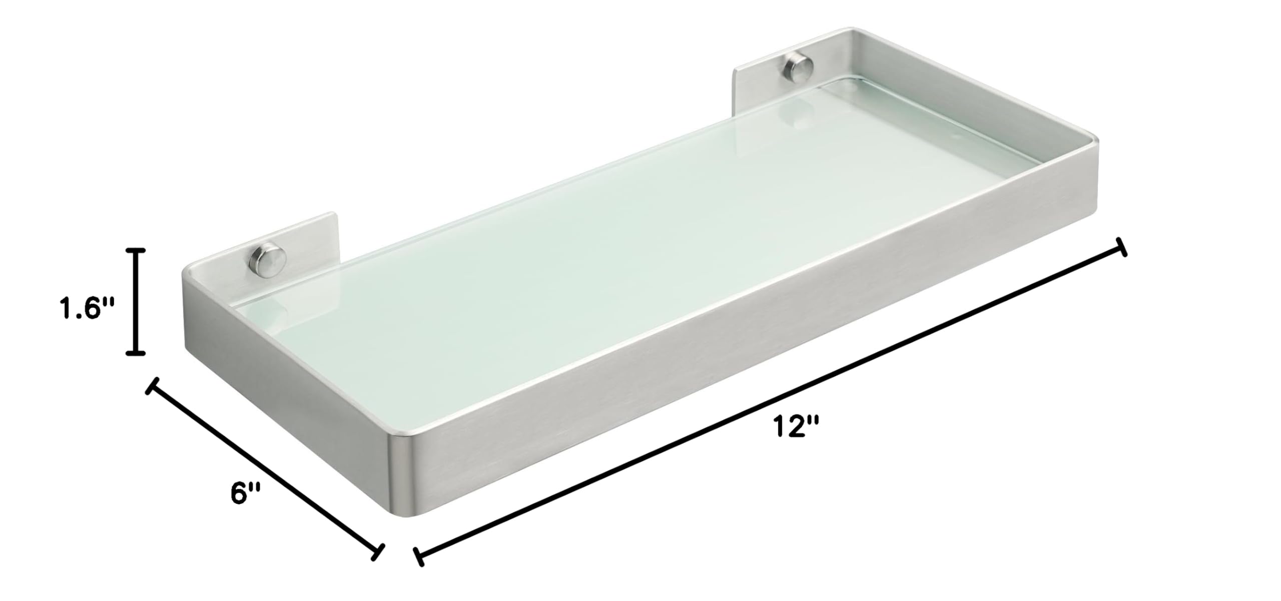 Alise Bathroom Shelves Brushed Nickel Glass Floating Shelves for Bathroom Wall Mounted Bathroom Shelf Over Toilet SUS304 Stainless — view 3