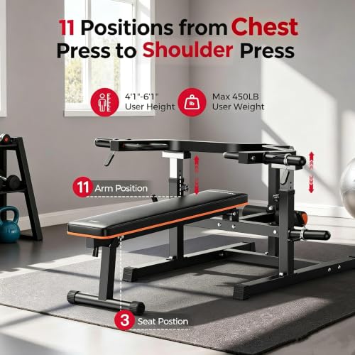 FEIERDUN Chest Press Machine, 1250 LB Adjustable Bench Press - image 3