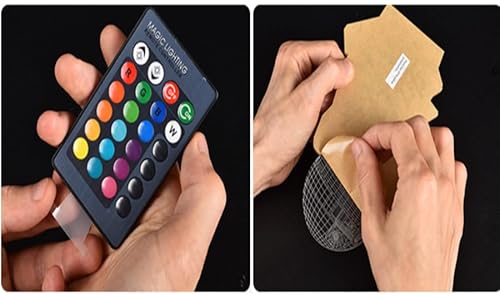 Lámpara LED 3D decorativa futbol con 16 colores y control remoto. Regalo niños y adultos. Lampara Escudo de futbol. Vive la magia de tu equipo en tu habitación. Regalo llavero (Villarreal)