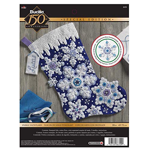 Kit de couture Bucilla Sparkle Snowflake en feutre de 45,7 cm