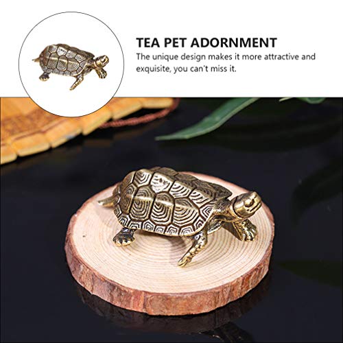Veemoon Turtle Figurine Brass Turtle Statue Animal Collectible Sculptures Chinese Feng Shui Wealth Good Luck Ornaments Gifts For Elders Home Office Decor #TOP7