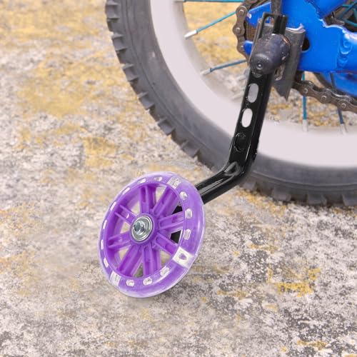 Set de Ruedas de Entrenamiento para Bicicleta con Estabilizadores Auxiliares Morados Destellantes, Ruedas Reemplazo Resistentes para Aprendizaje y Soporte de Equilibrio miniatura 5