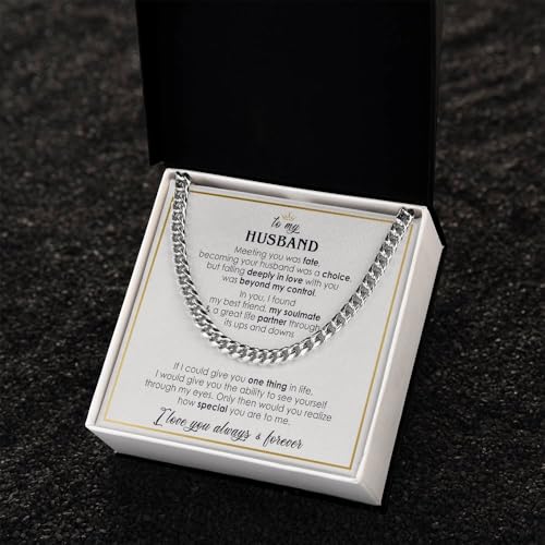 Gifts For Him Husband Sentimental Gifts From Wife, Cuban Link Chain, Men Necklace For Birthday, Christmas, Valentines Day4