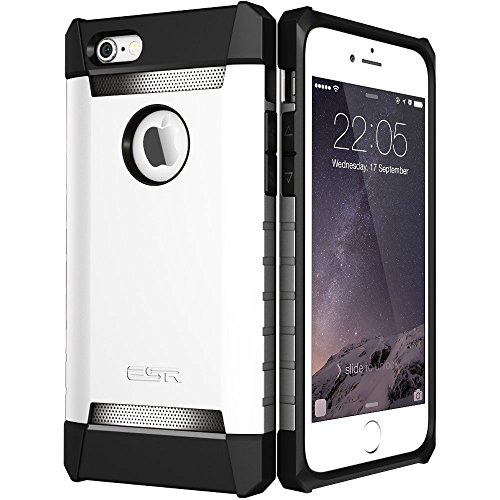 ESR Case for iPhone 6/6s, Three Layer Heavy Duty Shockproof Protective Case [Free Screen Protector] [Metal Design] [Matte Silicone Back + Thickened TPU Bumper] for iPhone 6/6s 4.7