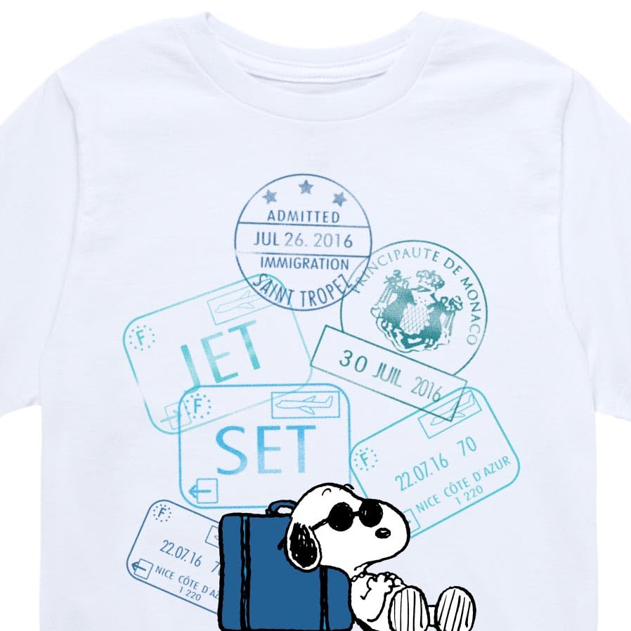 HYBRID APPAREL - Peanuts - Summer Edition - Passport Stamps - Toddler & Youth Short Sleeve Graphic T-Shirt3