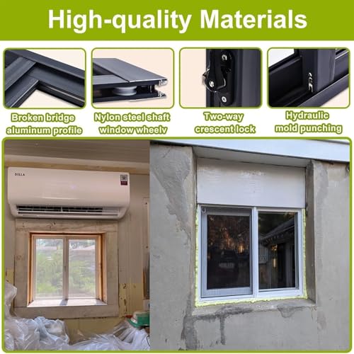 Ventanas de cobertizo de aluminio 40x60 cm con vidrio templado para casa móvil 4