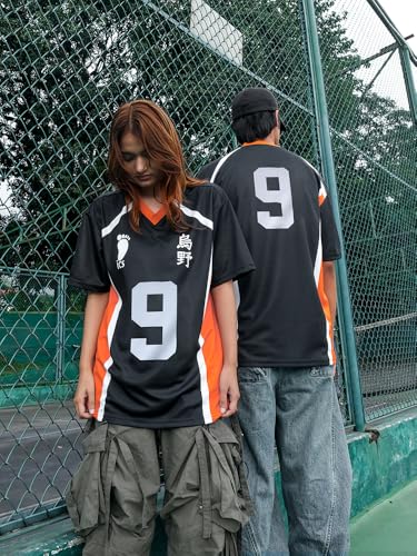 Image of ComicSense Unisex Anime Oversized Jersey T Shirts for Men and Women, Karasuno 9 Printed Anime Tshirt