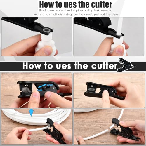 YOPEUC Wasserzulaufleitung Universal Anschluss-Set 15m für Kühlschrank Side by Side, Kühlschrankschlauch Rohrschneider Umkehrosmoseanlage Trinkwasser, Wasserschlauch Schlauchverbinder 1/4\ 1/2\ 3/4\