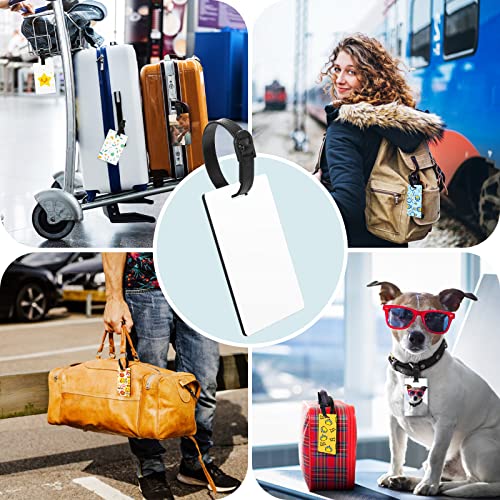 Personalized Luggage Tags for Suitcases, Rectangular Custom Golf Bag Tag Design Your Text Photo Logo, Customized Travel Baggage Bag Name Labels with Strap 6