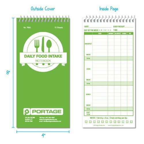 Daily Food Intake Journal Notebook – 4” x 8” Meal Tracker/Food Diary to Log Calories, Carbs, Fat Perfect for KETO – 140 Pages (3 Pack) - Thumbnail 7