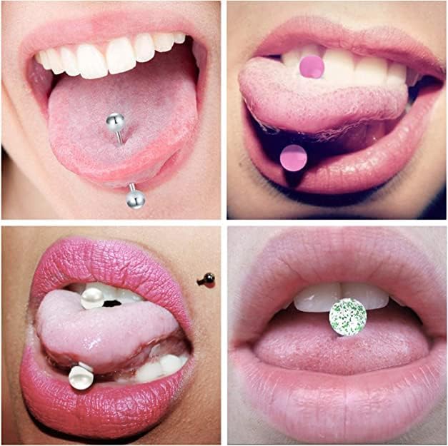 Miniatura 4 de D.Bella Piercing para lengua recta de acrílico flexible 14G Bioflex para pezón, 0.472 in, 0.551 in, 0.630 in, 0.748 in