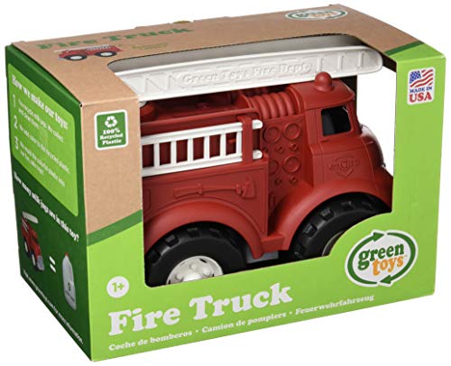 Green Toys Fire Truck, Red 4C - Pretend Play, Motor Skills, Kids Toy Vehicle. No Bpa, Phthalates, Pvc. Dishwasher Safe, Recycled Plastic, Made In Usa. #TOP2