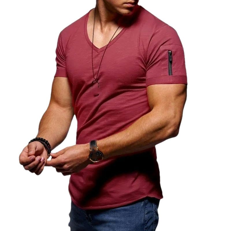 T-shirt d'été col en V homme pour vos vacances et sorties décontractées