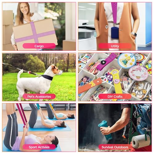 YOGHAVRS Nylon Webbing 1 Inch 1.5 Inch, 12 Rolls Webbing Strap for Bags, Pets, Climbing Outdoors Indoors Crafting DIY (D-12 Colors, 1.5 inch-10 Yards) by YOGHAVRS - Image 6