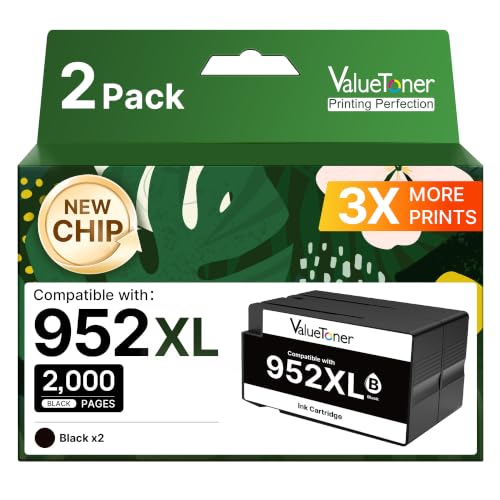 Image of Valuetoner 952XL Black High-Yield Ink Cartridge for HP 952XL HP952 HP952XL Replacement for HP 952 XL Ink Cartridges for HP Printers OfficeJet Pro 8710 8720 7740 8210 8715 8740 7720 8702(2-Pack, Black)