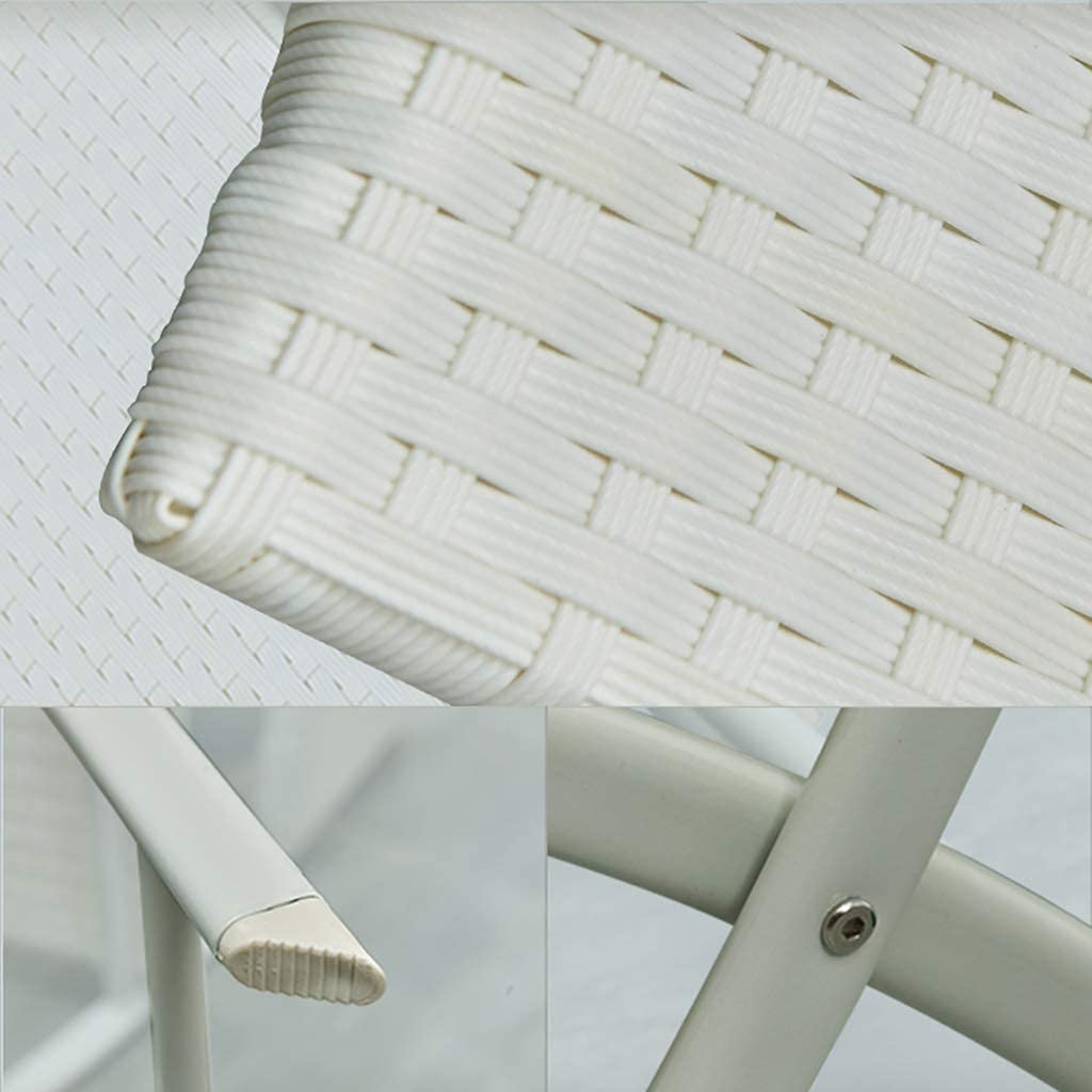 Set da bistrot pieghevole in acciaio resinato per patio, set di mobili da esterno resistenti alle intemperie, struttura in acciaio spesso, PE, set da bistrot da 3 pezzi di T pieghevole da giardino