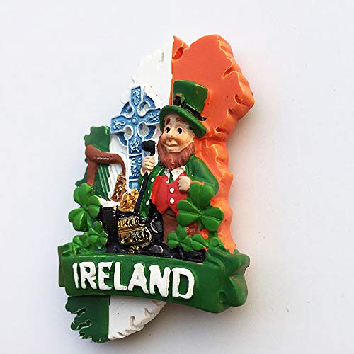Imán decorativo rectangular 3D para refrigerador Irlanda miniatura 3