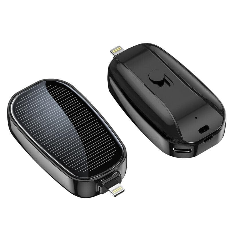 1500mAh Large Capacity Battery Small Solar Charger Carabiner Keychain Charger for Mobile Phones Emergency Power Supply - iOS pin-image-16