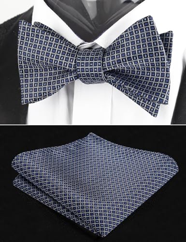 Image of Alizeal Mens 2pcs Solid Self-tied Bow Tie Set