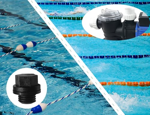 AOYEGIC 6 Stück Pool Ablassschraube,Teile Für Poolpumpen,Ablassstopfen,Rohrstopfen,Pool Pump Parts,Pipe Plug mit Dichtungen,Kompatibel mit Hayward Spx1700fg Pool Ablassschraube(Schwarz)