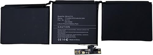 A1713 - Batería de repuesto de 54.5 Wh compatible con MacBook Pro de 13 pulgadas A1708 a finales de 2016 mediados de 2017 EMC 2978 EMC 3164 MPXQ2LLA