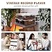 Vinyl Record Player with External Speakers BT 5.3 Wireless Turntable Portable with 3 Speed USB Vintage Wooden Coffee