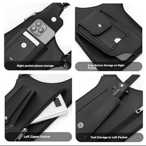 Image of Leather Shoulder Armor Hidden Underarm Strap Wallet Adjustable Anti Pickpocket Accessories with Double Bag for Men, Women Leather Armor (pink)