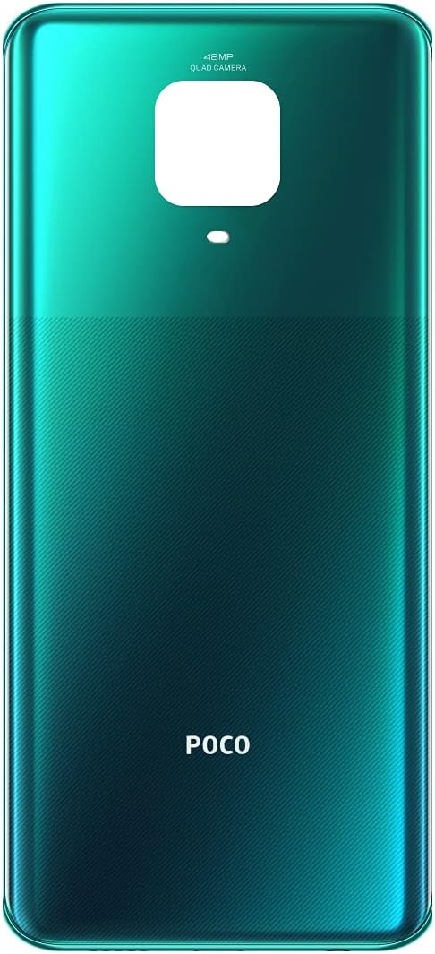 Replacement Back Glass Battery Door Cover Panel with Logo for Xiaomi Poco M2 pro MZB9627IN (Green and Greener)
