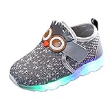 Vielone_Lumi Toddler Kids Boys Girls Cute Owl LED Mesh Sneakers Light up Hook and Loop Tennis Shoes Luminous Breathable Walking Shoes Flashing Hiking Boots for Outdoor Sports