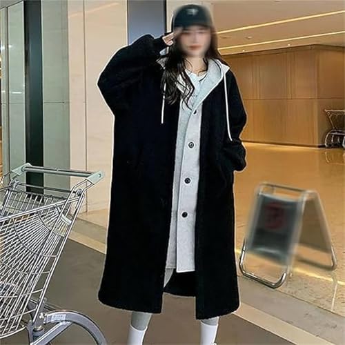 Double Layered Faux Lambswool Hooded Coat Jacket, Long Hooded Fleece Button Outwear,Lambswool Hooded Jacket3