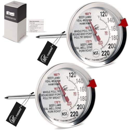 Meat Thermometer, 2.5" Food Gauge with Adjustable Indicator 2pc