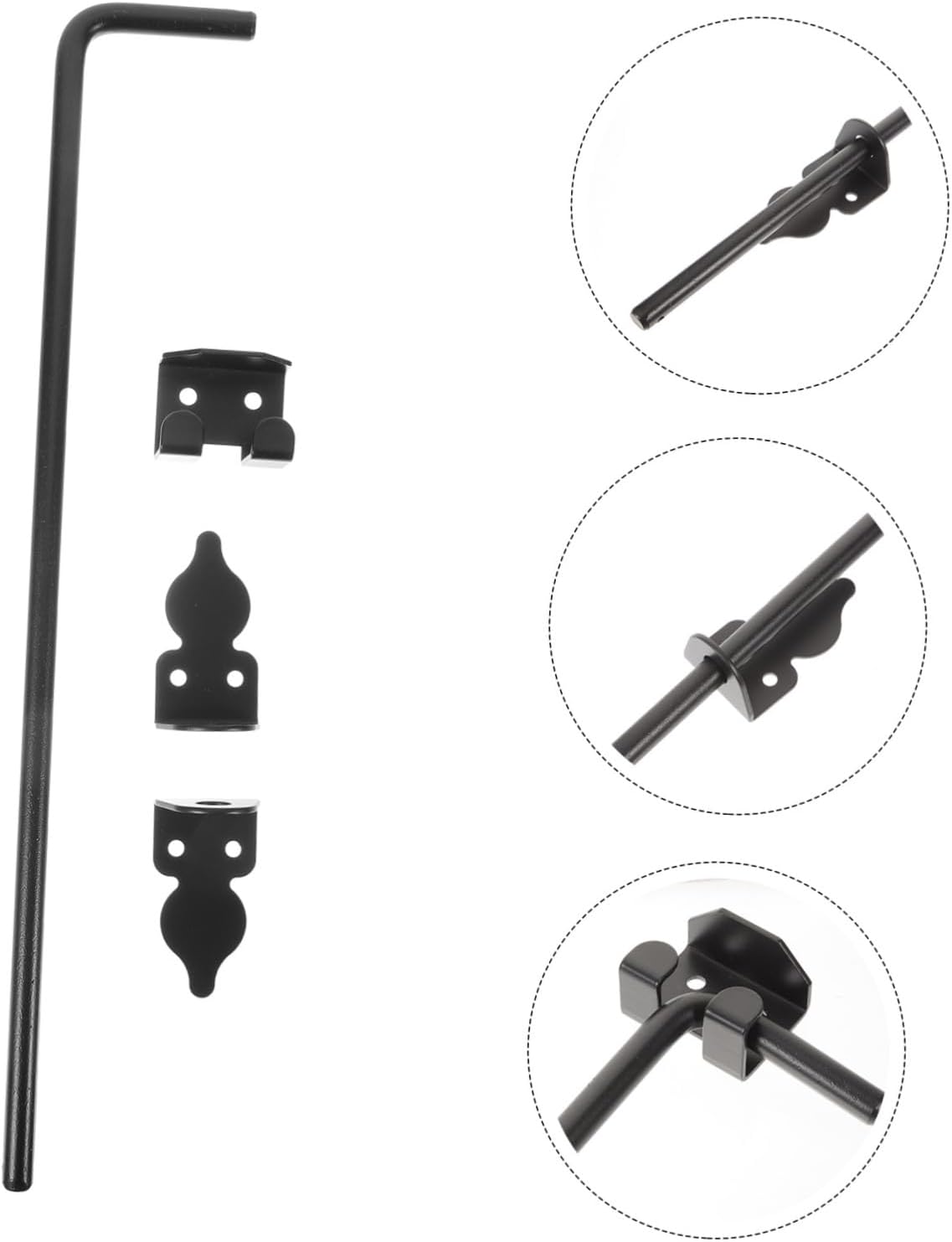 Heavy Duty Gate Latch Durable Cane Bolt Drop Rod for Wooden Fence Doors Rust-Resistant Coating Secure Ground Insertion for Outdoor Gates and Sheds