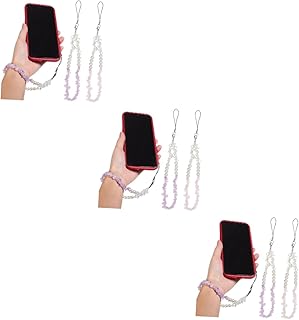 Generic 6 Peças De Contas De Corrente Cordão De Telefone Cordão De Telefone Encantos De Telefone Alça De Telefone Crossbody Pulseira De Telefone Alça De Telefone Com Contas Pulseira De