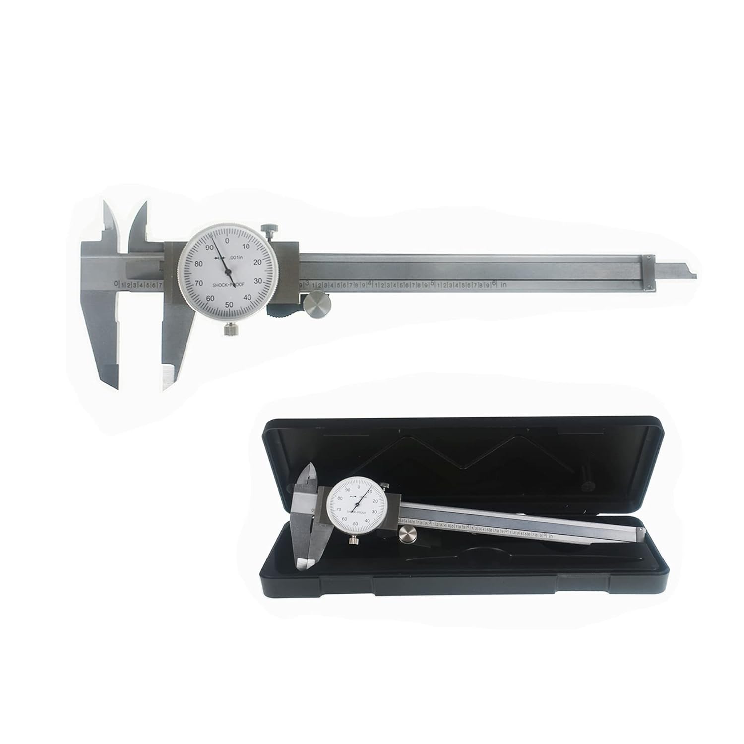 marddpair Dial Caliper 6 Inch with 0.001 Accuracy Stainless Steel Shockproof 4-Way Measurement with Plastic Case