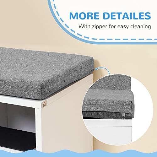 HOMCOM 5-Cubby Kids Bookcase with Cushioned Reading Nook and Storage Shelves, Multi-Purpose Bookshelf with 5 Cubes, Grey 7